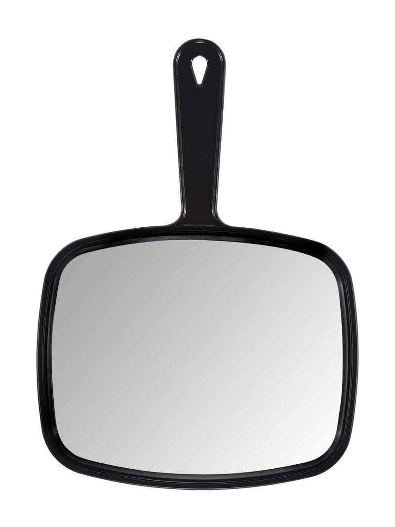 PROTECLE Hand Mirror, 10.3"" L x 7.4"" W Salon Barber Hairdressing Handheld Mirror with Handle, Square Black - Image 1